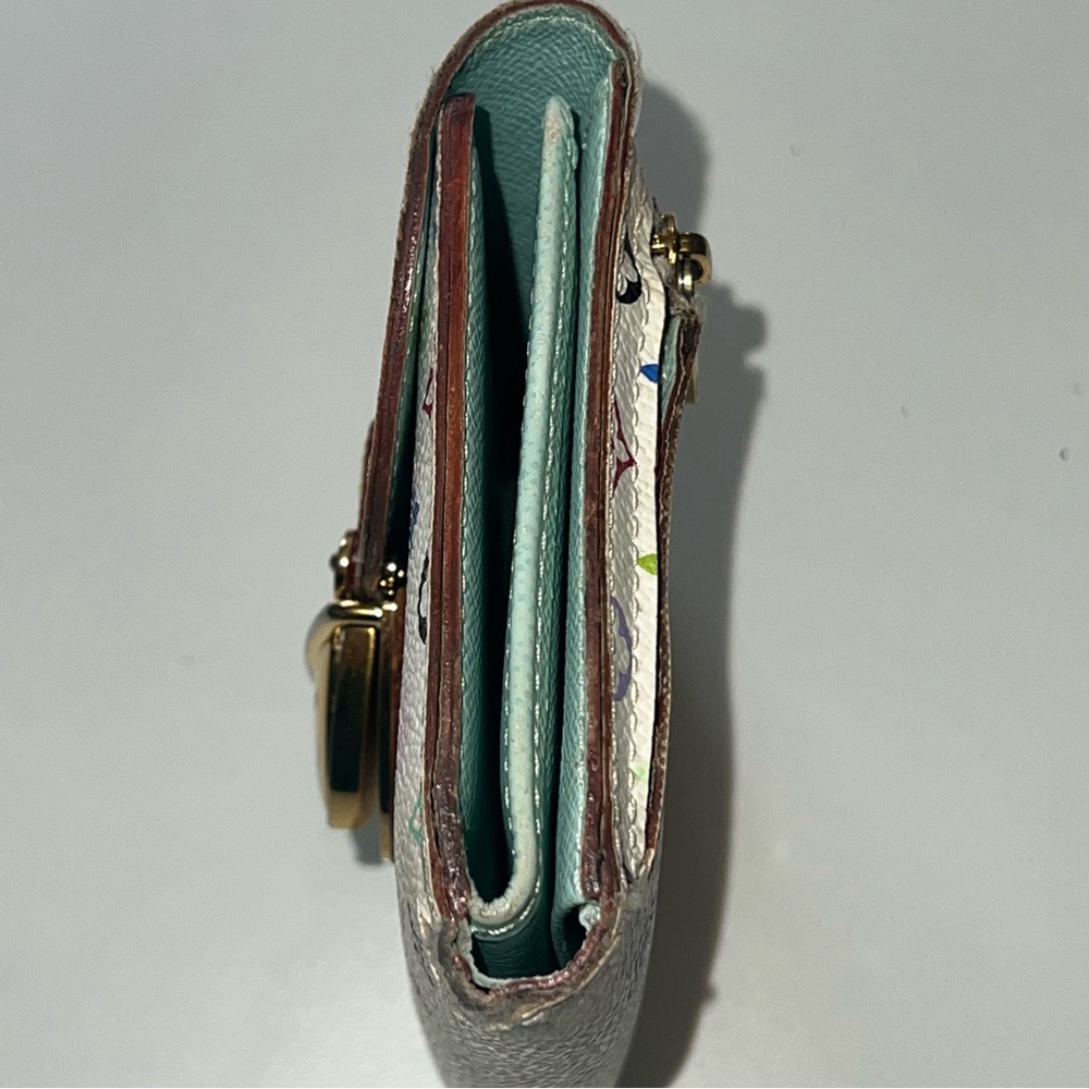 Authentic Louis Vuitton x Takashi Murakami White Multicolor Joey Wallet - Picture 15 of 17